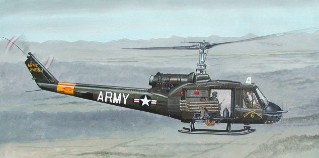 Drawing: UH-1B Huey Gunship