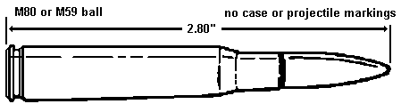 Drawing: M80 or M59 ball ammunition